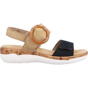 NEW REMONTE women's jocelyn 53 nubuck leather wedge sandal in pazific/sand